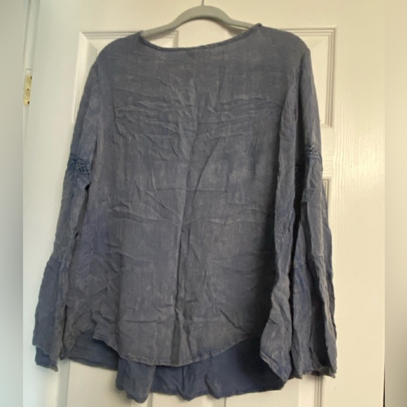 👡💓👀Denim color bell sleeve bohemian top - Picture 5 of 5